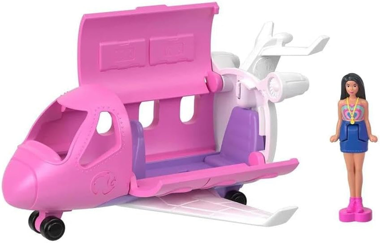 Mini BarbieLand Set di bambole e veicoli giocattolo Barbie, bambola da 1,5" e iconico veicolo giocattolo a sorpresa che cambia colore, HYF40