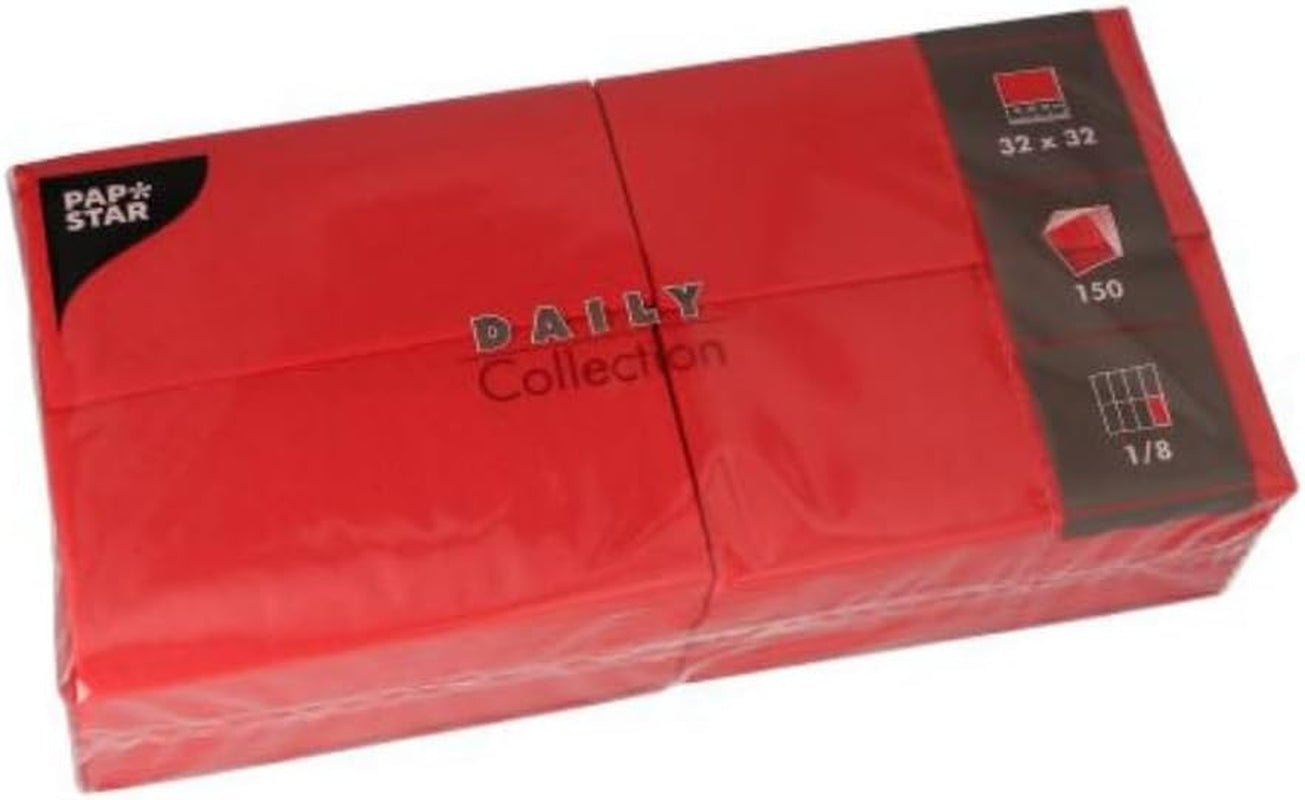 Tovaglioli PAPSTAR 150 "Collezione Daily" 1/8 volte 32 Cm X 32 Cm Rosso