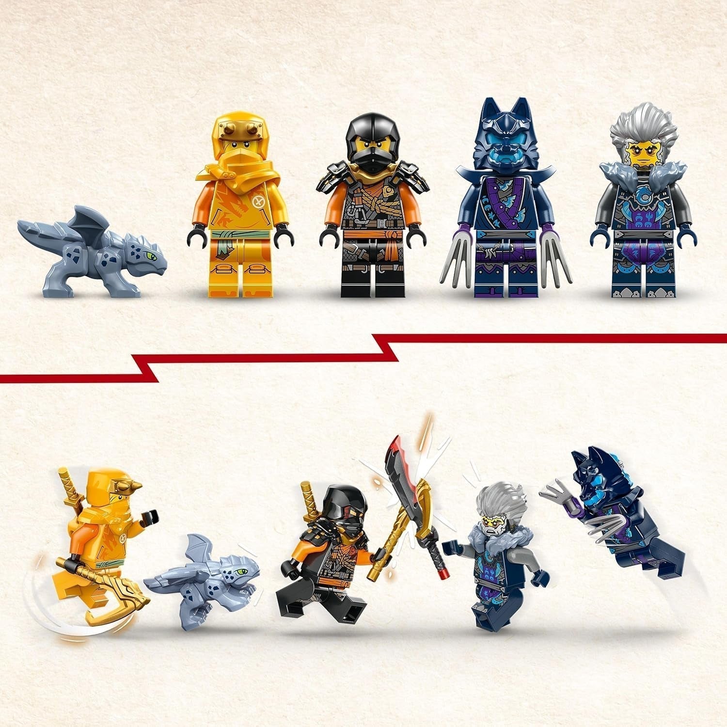LEGO NINJAGO Buggy fuoristrada Ninja di Arin, giocattolo Ninja con auto, drago e 4 mini personaggi, modello di buggy set avventura per bambini, regalo di compleanno per ragazzi e ragazze di 7 anni 71811 Set da costruzione Beuche den LEGO-Store