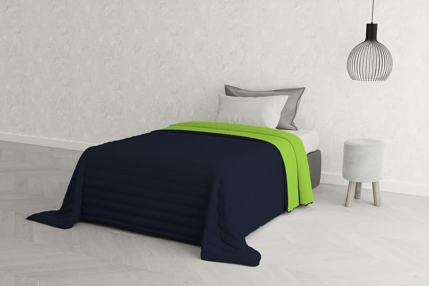 Biancheria da letto italiana Estivo letto singolo, lino, Acqua, 170 X 270 Cm Piumini e trapunte Naty Shop Verde, blu 170 X 270 Cm