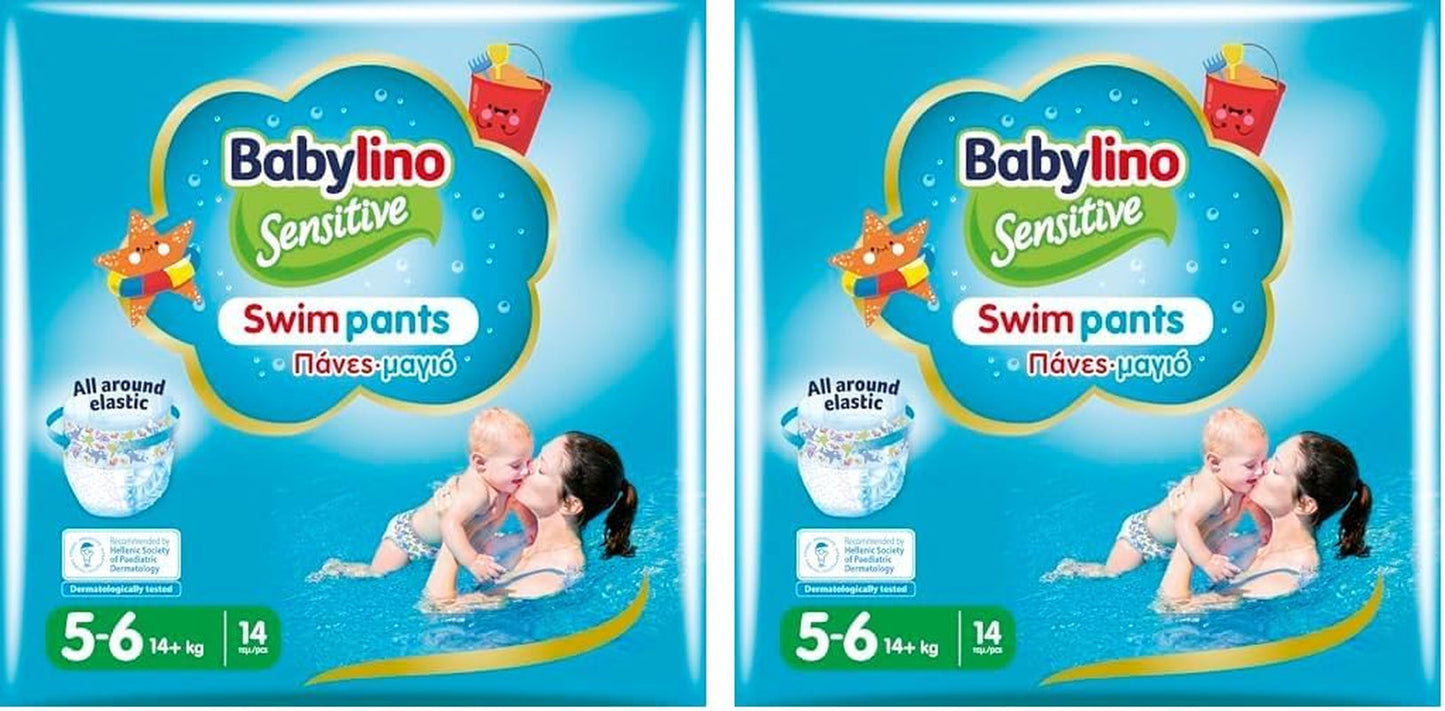 Pannolini Sensitive Swim Pants, per mare e piscina, taglia 5-6 (oltre 14 kg), 84 pezzi