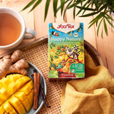 Yogi Tea - Happy Nature, Buy One and Do Good, tisana ayurvedica biologica alle erbe, mango, mandarino, miscela di vaniglia, confezione da 6 tè Yogi, 6x17 bustine di tè (102 bustine di tè in totale)