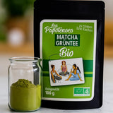 | Matcha biologico in polvere 100 g | Grado cerimoniale in polvere di tè verde Matcha | 100% naturale e di prima qualità | Tè disintossicante | Compatibile con set Matcha, stelo, ciotola e bicchiere.
