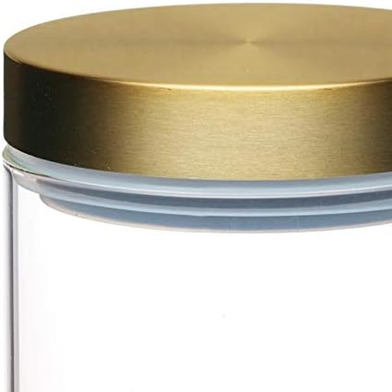MasterClass Barattolo ermetico per alimenti in vetro con coperchio in ottone, 700 ml (1,25 pezzi) Scatole per alimenti Naty Shop