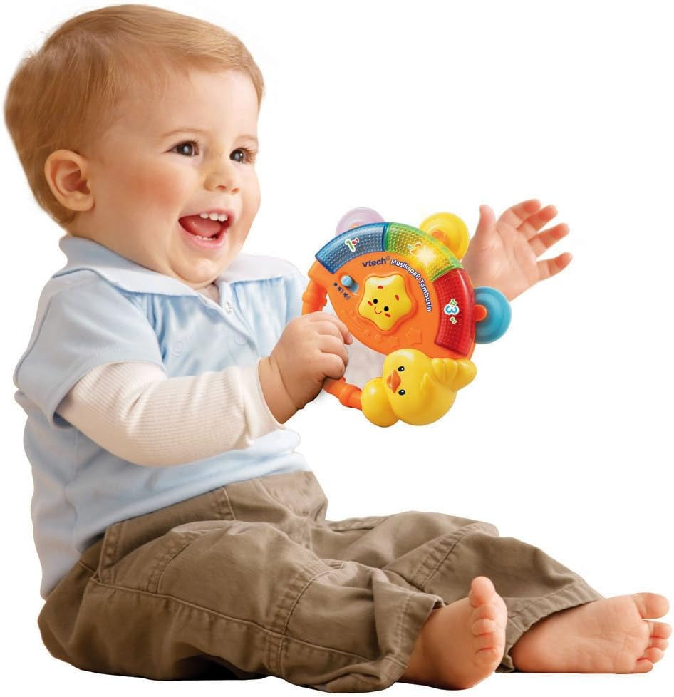 Vtech Baby Palla Musicale Magica 3 in 1, 9-36 Mesi e Tamburello Divertente con Musica per Bambini - Giocattolo Elettronico con Musica ed Effetti Sonori - per 9-36 Mesi Giocattoli per Bambini Bebe Naty Shop