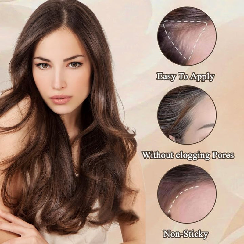 2 Pezzi di Polvere per Capelli Castano Scuro, Polvere per Capelli, Correttore per Capelli, Matite Colorate per Capelli con Pettine, Strumento per Coprire i Capelli Grigi per Donne e Uomini (40g, Marrone Scuro) Naty Shop Tinture per capelli