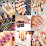 Set di adesivi per unghie e accessori - 5 adesivi per unghie, pennello, pietre, nastro decorativo, lamina d'oro - Perfetto per manicure e unghie in gel - Set da 50 pezzi