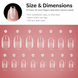 Modelones Nail Tips 510 pezzi - Set di punte per unghie a copertura totale, Set di punte in gel, Punte per unghie in resina PMMA pre-lucidante, Unghie artificiali per colla su nail art fai da te, Squoval corto