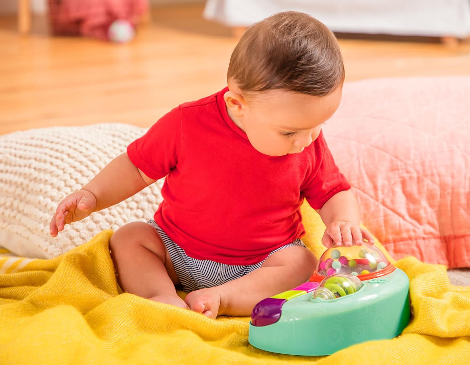 B. giocattoli - Gioco per bambini per seggiolone - Gioco a ventosa con musica, luci, suoni - Gioco sensoriale - Gioco di attività motoria per bambini - dai 6 mesi - Whirly Pop Baby Toys Naty Shop