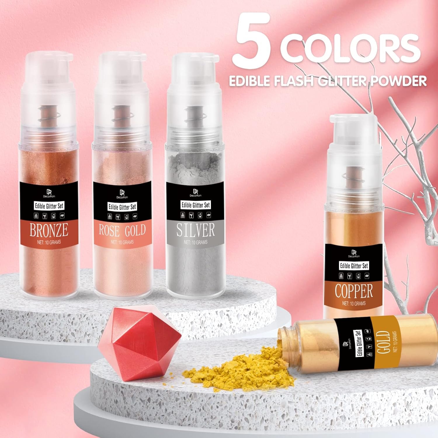 DecoRom, glitter commestibile, polvere, 10 grammi Glitter Naty Shop