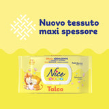 NICE Salviette umidificate per neonati 72 pezzi Con coperchio Talco Profumo Materiali naturali Pulizia delicata Bambino 1pz