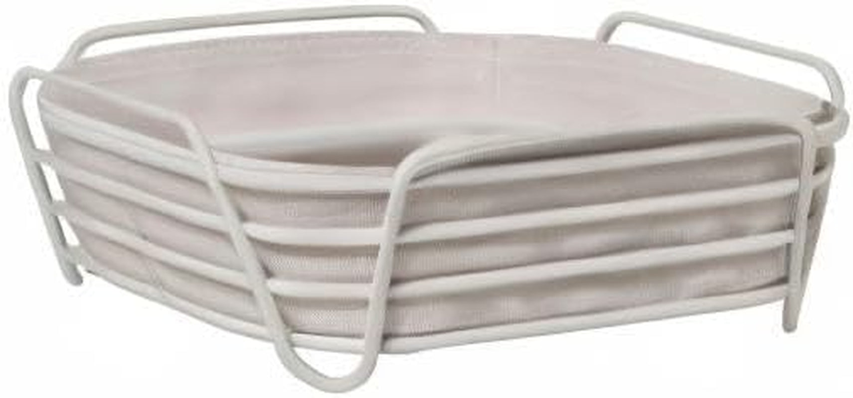 Blomus -DELARA- cestino per il pane misura L, quadrato, borsa in tessuto rimovibile, design elegante, 26 x 26 cm, colore Moonbeam (64075) Scatole per alimenti Naty Shop