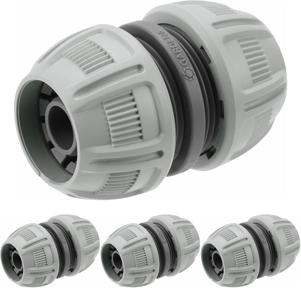 Riparatore Gardena da 13 mm (1/2 pollice) e 15 mm (5/8 pollice): riparazione facile e veloce del tubo senza attrezzi, Power Grip, elevata forza di serraggio, in scatola (18232-20)