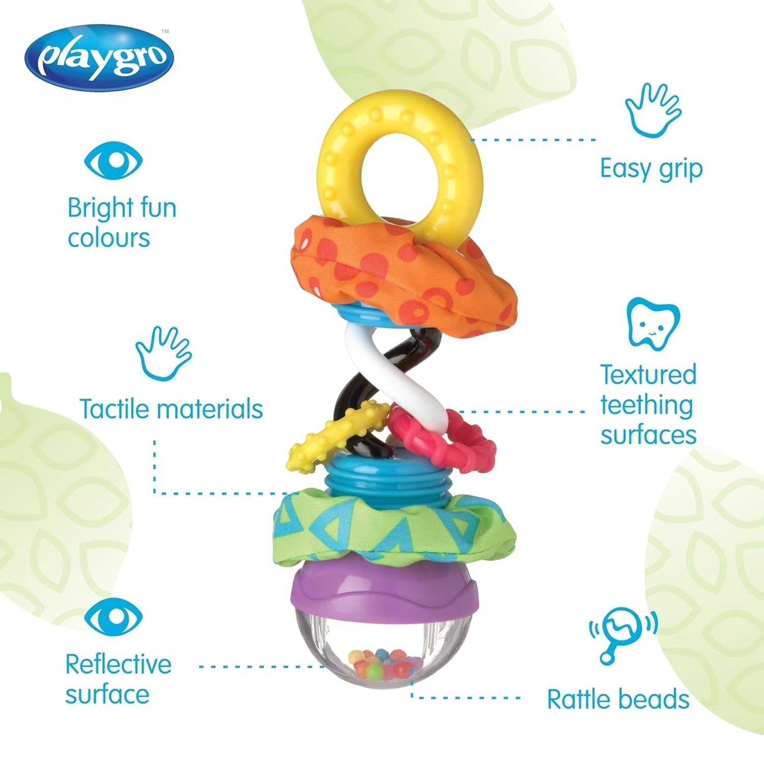 Playgro Rattle Super Shaker - palla a sonagli per bambini - palla a sonagli - palla a sonagli per bambini - palla a sonagli - abilità motorie - giocattolo per bambini - abilità motorie per bambini - Giocattoli colorati Bebe Naty Shop