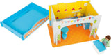Small Foot 10852 Casetta da gioco Ristorante In legno, Con 2 bambole, accessori e tetto rimovibile, A partire da 3 anni Naty Shop Case delle bambole