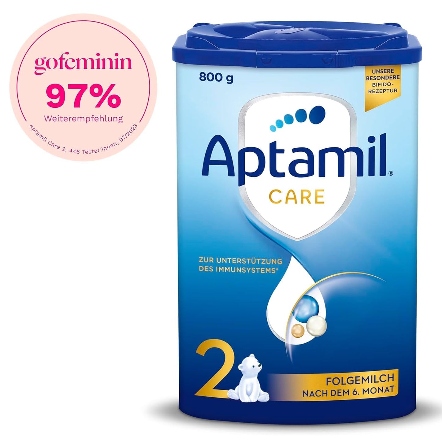 Aptamil Care 2 - Latte di proseguimento dopo 6 mesi, con Omega 3 e 6, DHA e ARA, senza olio di palma, alimenti per l'infanzia, latte in polvere, 1 x 800 g (confezione da 6)
