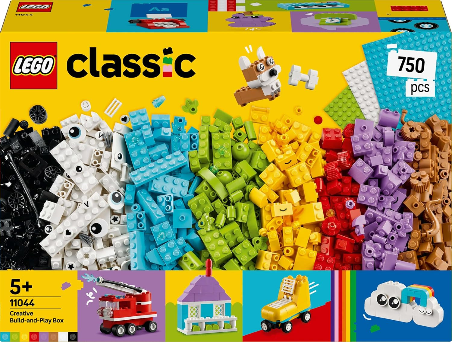 Set creativo LEGO Classic per costruire e giocare - set con mattoncini colorati - costruisci una casa, un cane, una macchina divertente, una tastiera di pianoforte e un arcobaleno - set artigianale per ragazzi e ragazze a partire da 5 anni Set di costruzione Besuche den LEGO-Store