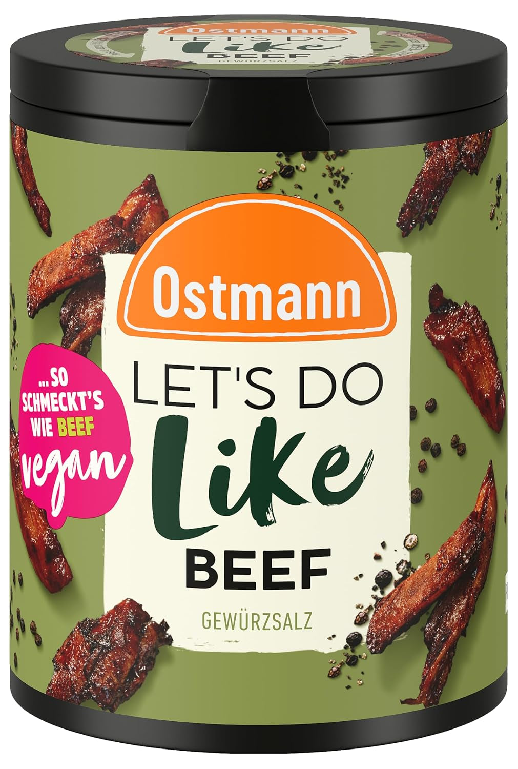 Ostmann Gewürze - Facciamo come il manzo | Rindfleisch-Geschmack für ungewürzte Fleischersatzprodukte | Gewürzsalz für Seitan, Tofu und vegetarian und vegane Gerichte | 90 g in barra riciclabile Metalldose