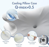 Elegear Cuscino in Memory Foam con Fodera per Cuscino Raffreddante Cuscino per Dolore al Collo Cuscino per chi dorme sul fianco Cuscino ergonomico Cuscino ortopedico per chi dorme sul fianco Schiena Addominale 63X 10/14 X36Cm Cuscini ortopedici cervicali Naty Shop