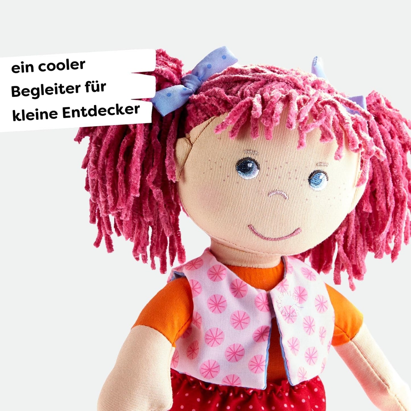 Bambola HABA Lily Lou - Bambola di stoffa morbida da 18 mesi - 30 cm con vestiti e capelli - Compagna di giochi ideale per i bambini piccoli - 1302842001