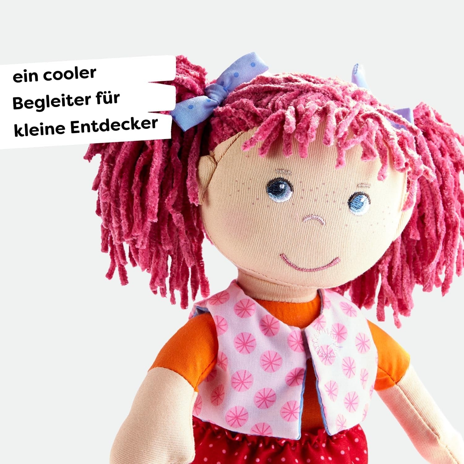 Bambola HABA Lily Lou - Bambola di stoffa morbida da 18 mesi - 30 cm con vestiti e capelli - Compagna di giochi ideale per i bambini piccoli - 1302842001