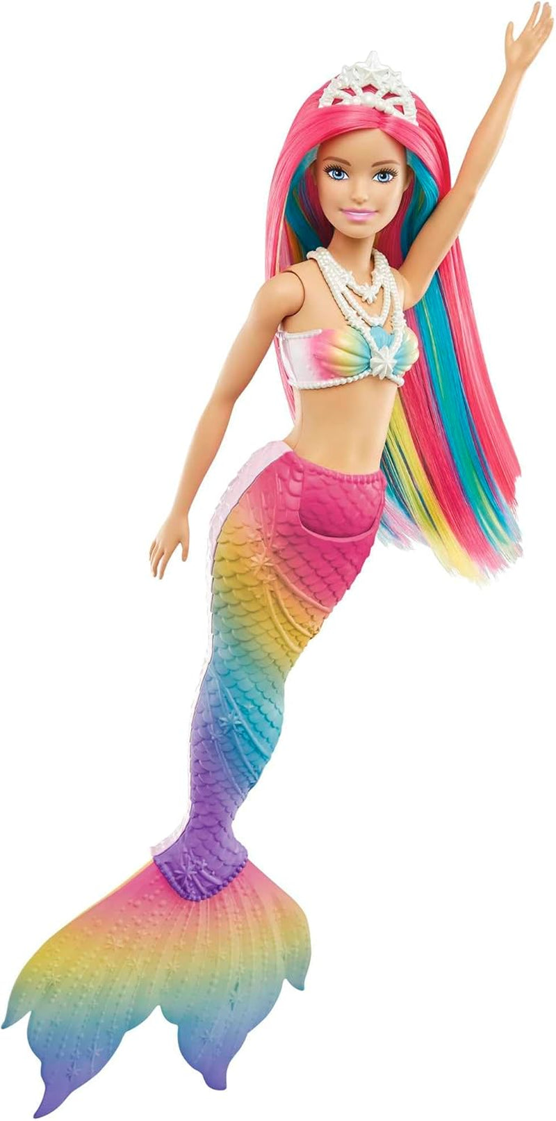 Barbie Dreamtopia Sirena Magica Arcobaleno, Barbie Sirena con Capelli Arcobaleno, Bambola che Cambia Colore Attivata dall'Acqua, Giocattolo di 3 Anni, Regalo per Ragazze, GTF89 Naty Shop Bambole