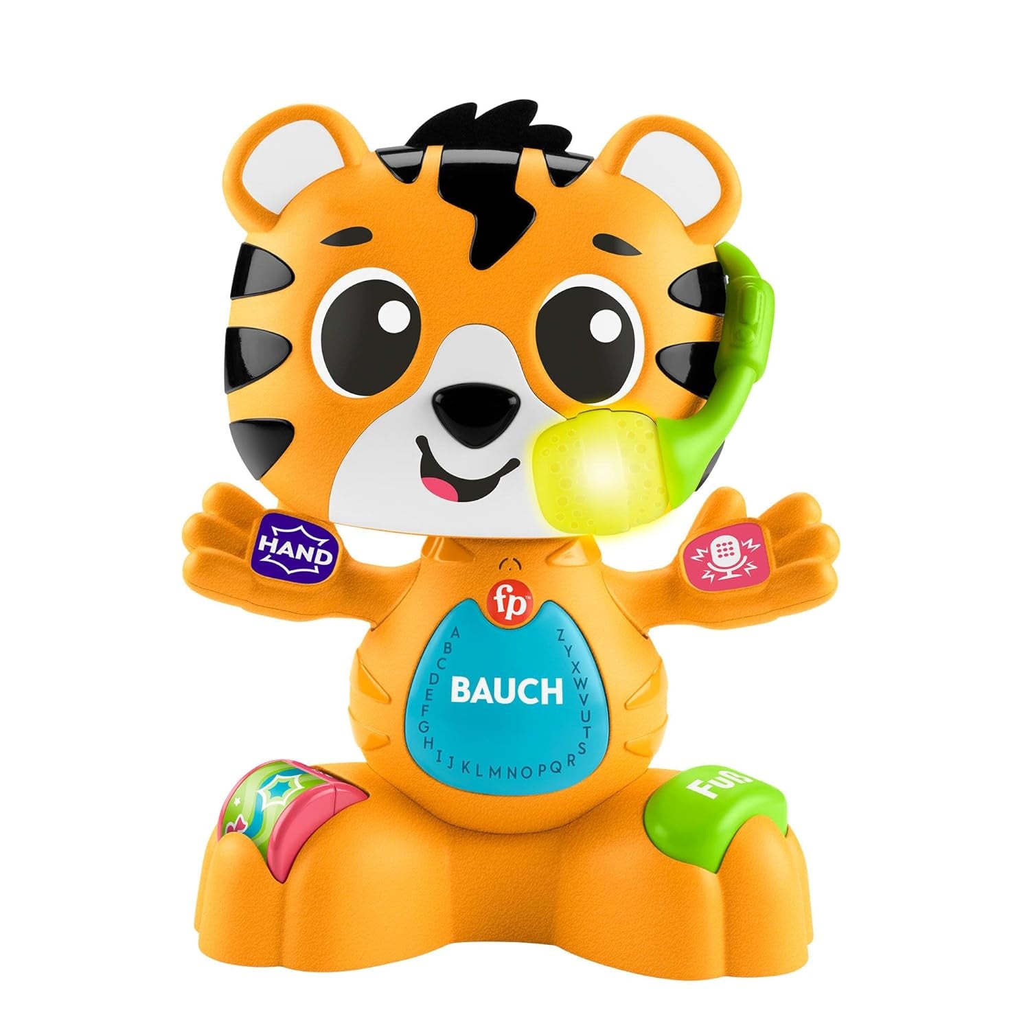 Fisher-Price Beat Bande Lern & Tanz Tiger Justin Giocattolo educativo per neonati e bambini con suoni e luci per bambini da 9 mesi in su, edizione tedesca, HYL31 Bebe Naty Shop Toys Titolo predefinito