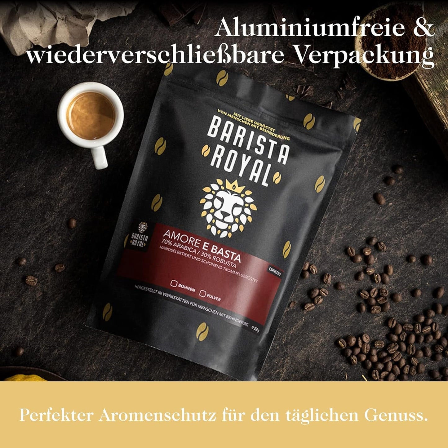 Set Degustazione Caffè in Grani Interi 5 x 350g | Pacchetto Discovery Chicchi di caffè in set regalo | Arabo | Commercio equo e solidale | Vegano | Ideale per macchine da caffè automatiche, macchine da caffè con filtro, macchine da caffè pour-over e French Press | BARISTA REALE