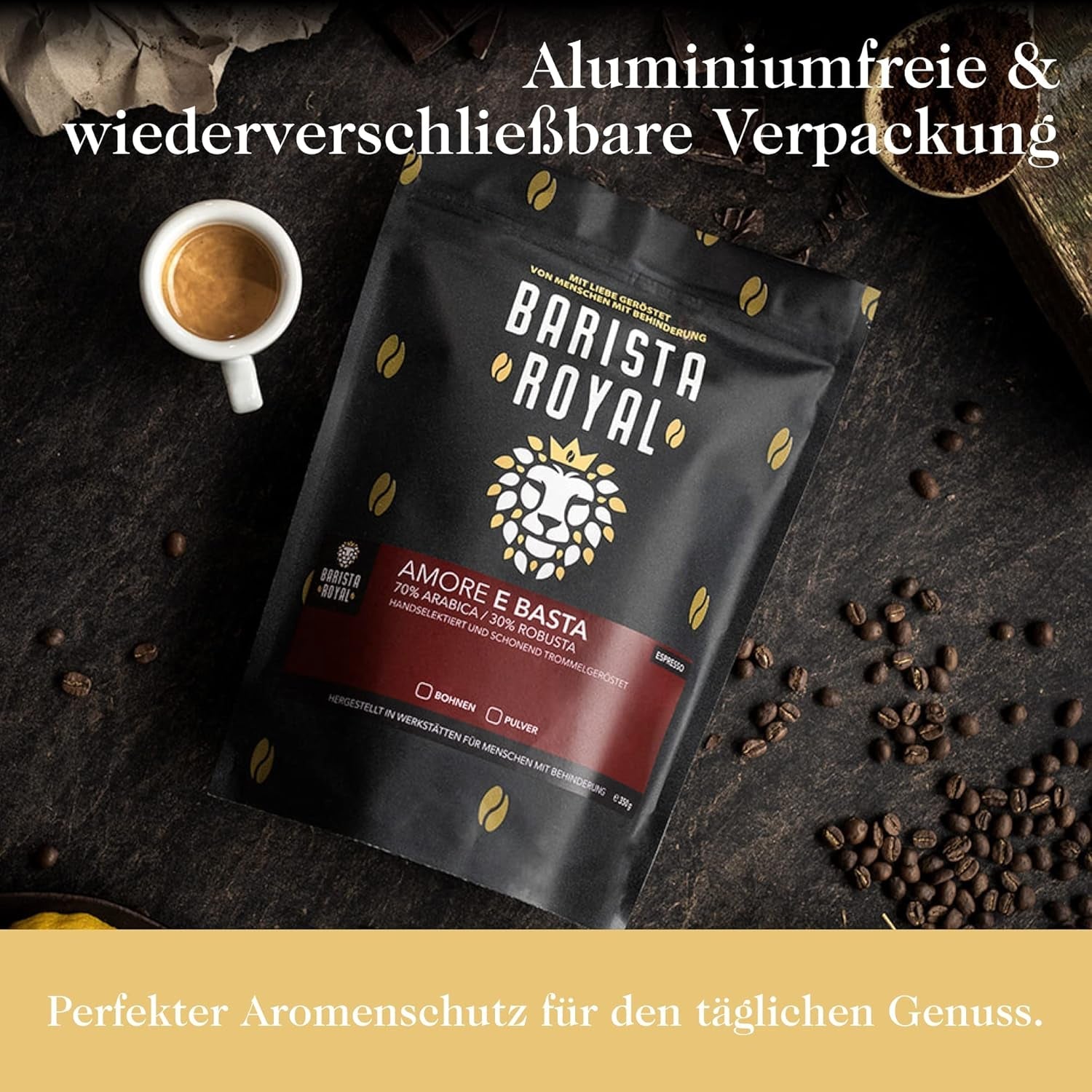 Set Degustazione Caffè in Grani Interi 5 x 350g | Pacchetto Discovery Chicchi di caffè in set regalo | Arabo | Commercio equo e solidale | Vegano | Ideale per macchine da caffè automatiche, macchine da caffè con filtro, macchine da caffè pour-over e French Press | BARISTA REALE