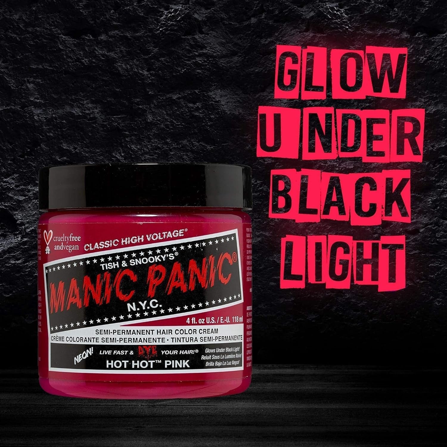 Tintura Per Capelli Semi Permanente Manic Panic Hot Hot Pink Crema Classica Vegano Cruelty Free 118ml Naty Shop Tinture Per Capelli