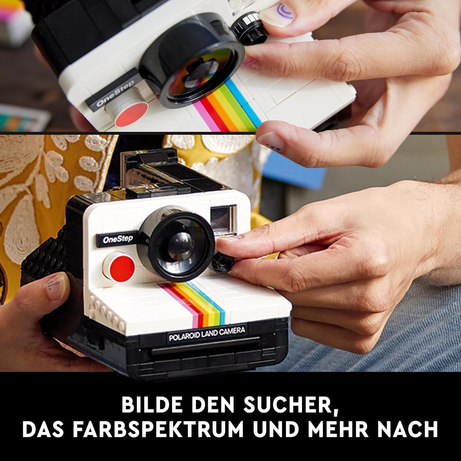 LEGO Ideas Polaroid Onestep SX-70 Set fotocamera per adulti, da collezione con dettagli autentici, attività creativa, regali fotografici per donne, uomini, lui, lei e adolescenti 21345 Set da costruzione Besuche den LEGO-Store