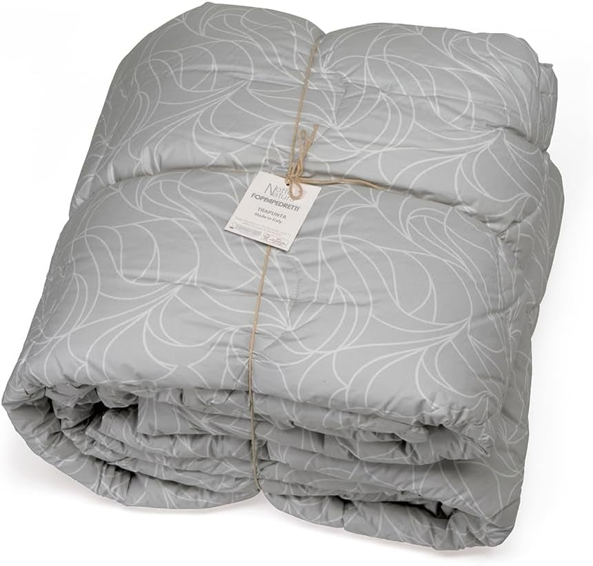 Foppapedretti Trapunta Nacht&Natura matrimoniale 2P; onda perlata, rivestimento 100% cotone, Trapunte e trapunte Made in Italy Naty Shop