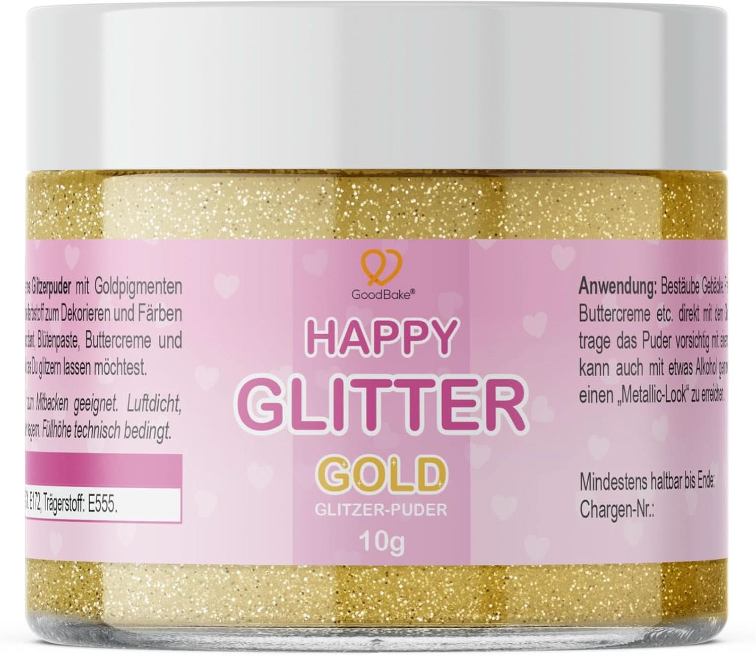 Goodbake Happy Glitter Gold - Glitter alimentari commestibili, 10 grammi Glitter Naty Shop Gold
