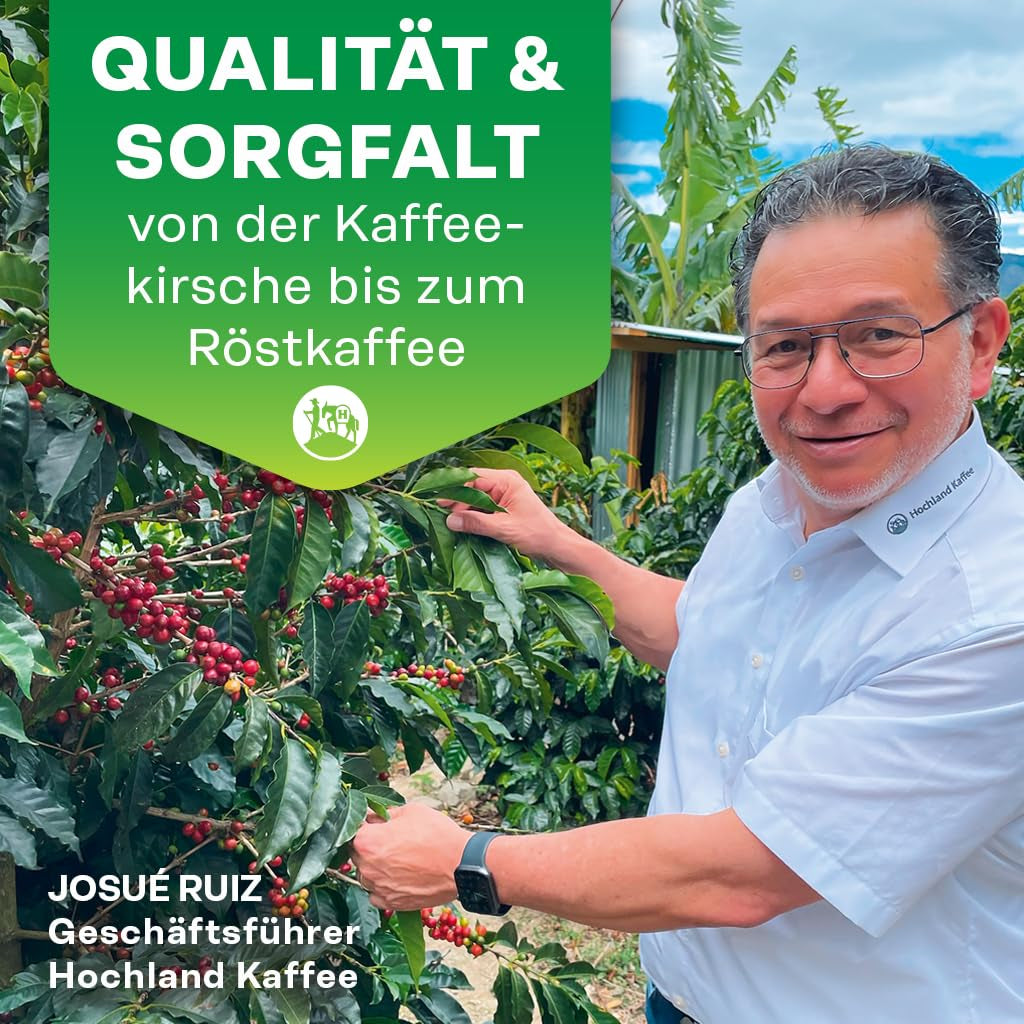 Hochland Kaffee - Holanka Crema - 250g Kaffeebohnen - Vendita diretta sostenibile - Perfetto per macchine completamente automatiche e Siebträger - Sapore aromatico più delicato - Migliore qualità dal Perù