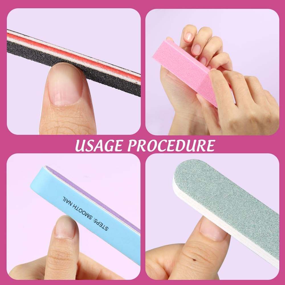 FANDAMEI 20 Pezzi Buffer Per Nagel, Filen Per Gelnägel, Profi Nagelfeile 100/180, Polierfeile Fingernägel, Filen Per Gelnägel, Set manicure e pedicure