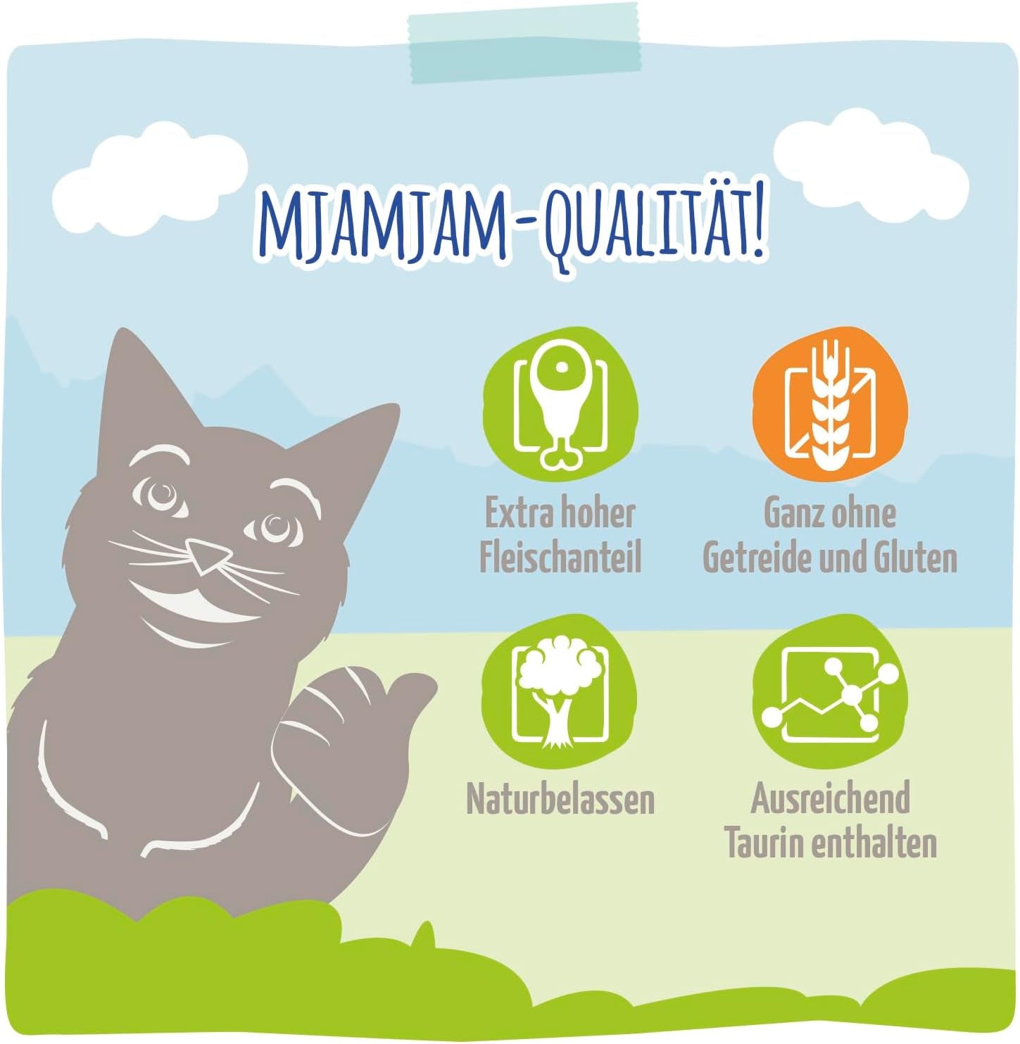 MjAMjAM - Cibo umido per gatti premium - Trota raffinata con pollo succoso, confezione da 6 (6 x 400 g), senza cereali