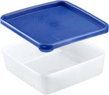 Westmark 4 contenitori per conservazione/congelamento alimenti, incluso coperchio, capacità: 0,25 l ciascuno, impilabili, plastica, Trio, colore: trasparente/blu, 25042270 Contenitori per conservazione alimenti Naty Shop