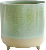 Vaso, ceramica, verde menta, opaco, reattivo, H 8,5 cm x P 8 cm