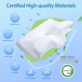HOMCA Cuscino per Collo Ortopedico Cuscino in Memory Foam 2 in 1 Cuscino per Supporto per Collo Cuscino per Testa ergonomico per Dolori Schiena, Fianchi e Addominali 60 X 13/11 X 40 cm Naty Shop Cuscini Ortopedici Cervicali
