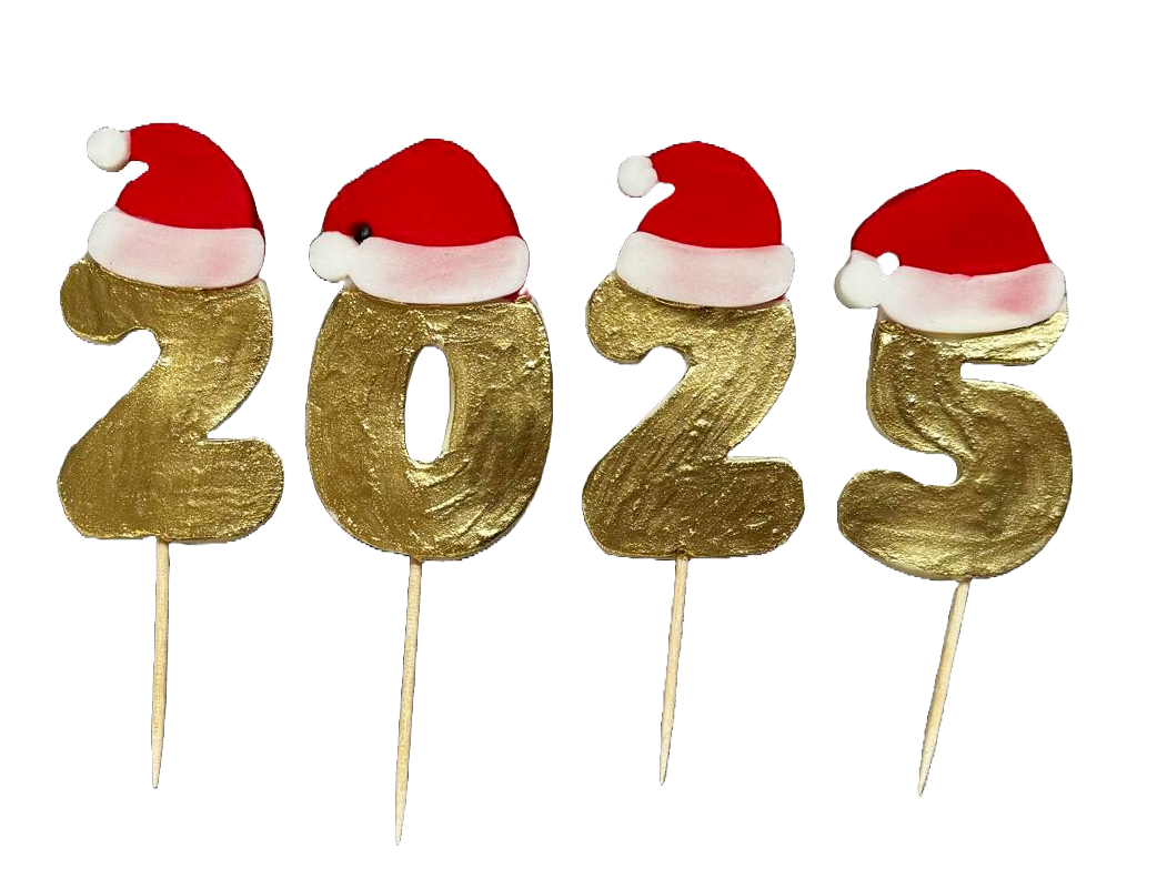 Set 4 decorazioni commestibili in pasta di zucchero, Happy Birthday, 2025 Decorazioni in pasta di zucchero Naty Shop