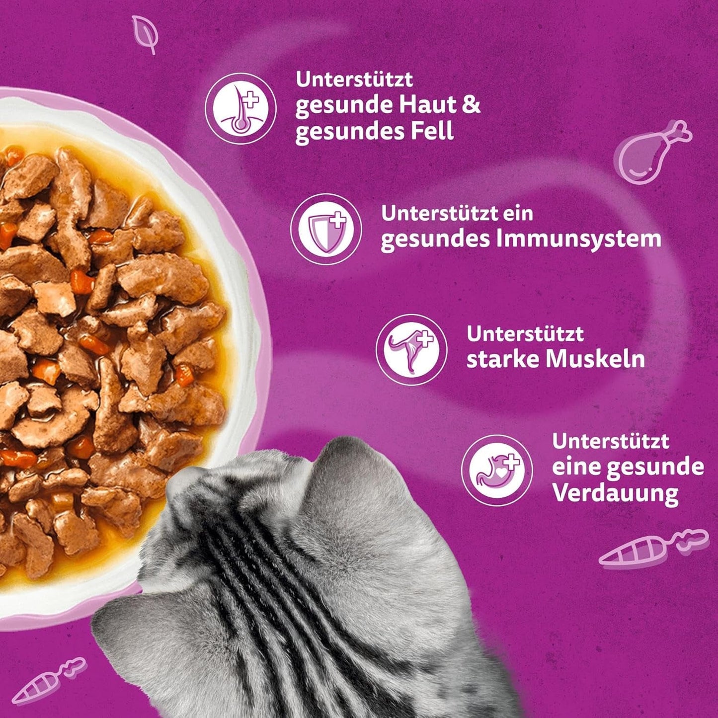 WHISKAS Alimento umido per gatti aromatico in salsa 40 x 85g Selezione di pesce