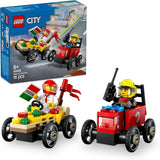 Furgone per la consegna delle pizze LEGO City vs. Camion delle pizze - Giocattolo con scatola di sapone per ragazze e ragazzi 5+ - Set da costruzione con 2 minifigure di autisti - Regalo di compleanno e vacanze 60458 Set da costruzione Besuche den LEGO-Store Titolo predefinito
