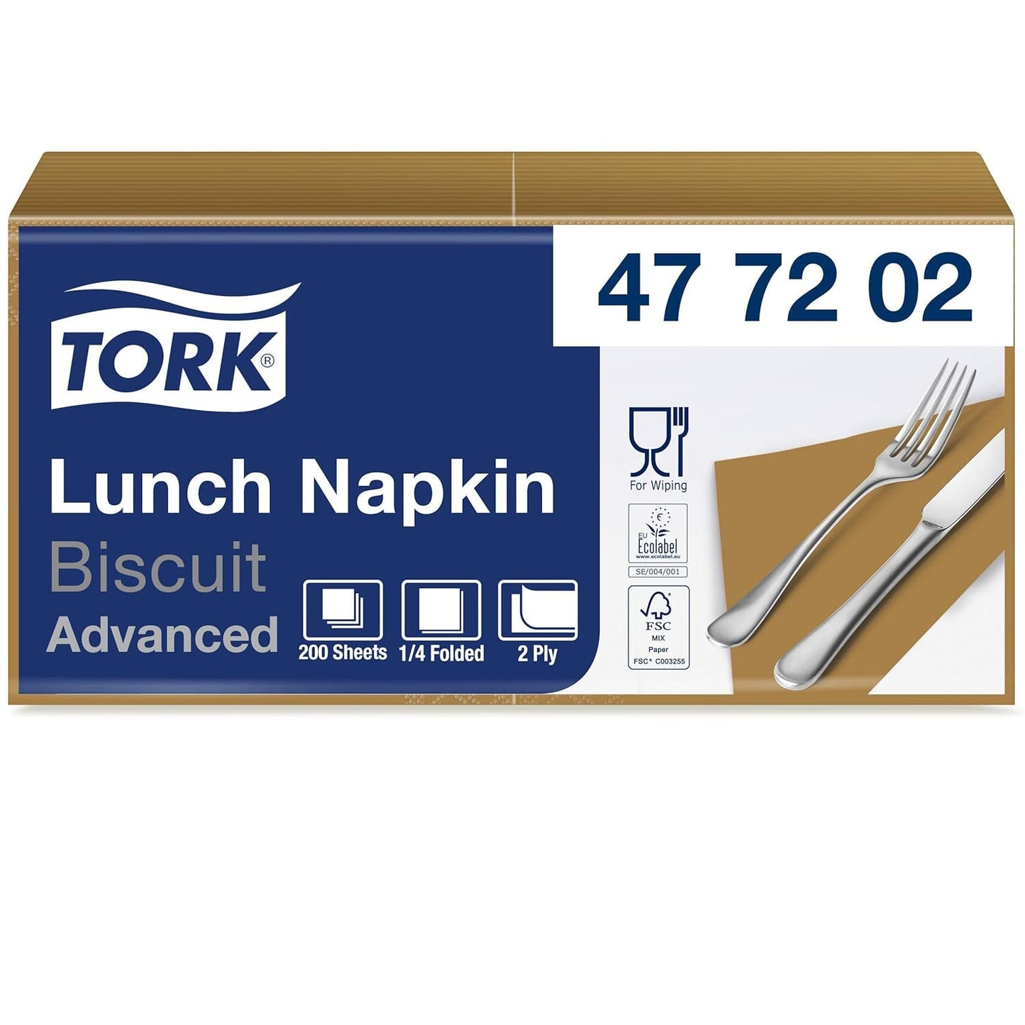 Tork 477840 Tovaglioli pranzo color lime / Tovaglioli a 2 veli per piccoli pasti o snack / Qualità avanzata / Tovaglioli di carta 10 X 200 (2000) / 32,6 X 33 cm (L X P) / Piega 1/4