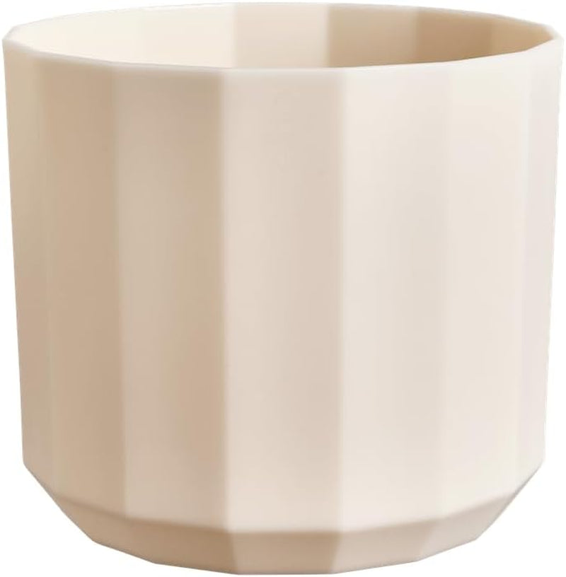 Vaso rotondo elho Facet 17 cm - per uso interno - 100% plastica riciclata - Ø 16,6 x H 14,9 cm - Rosa/Rosa mandorla