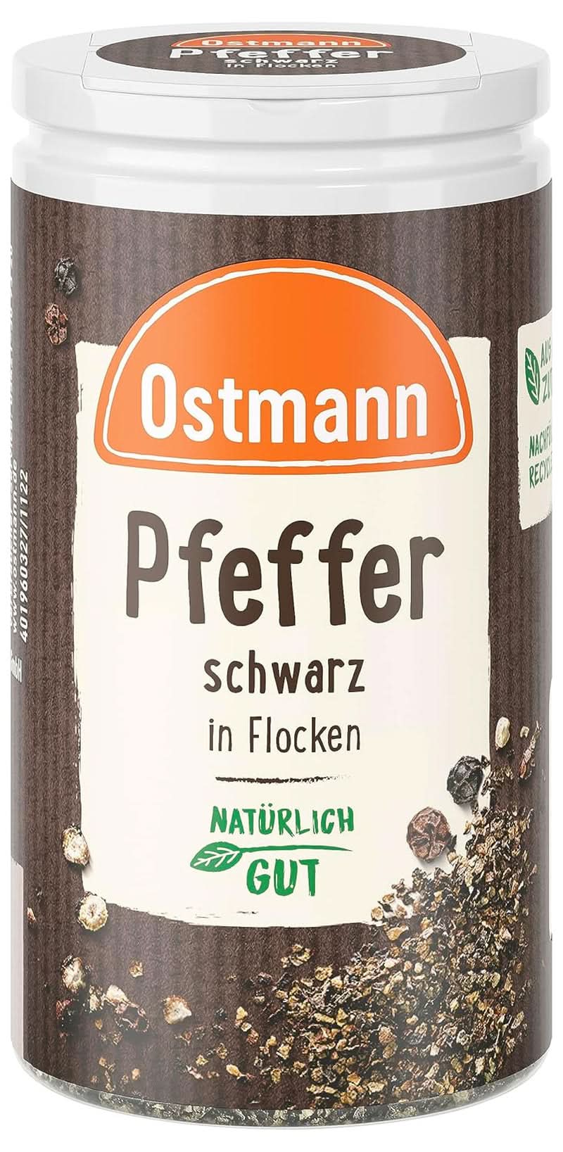 Ostmann - Pepe nero in scaglie, 25 grammi Condimente Naty Shop