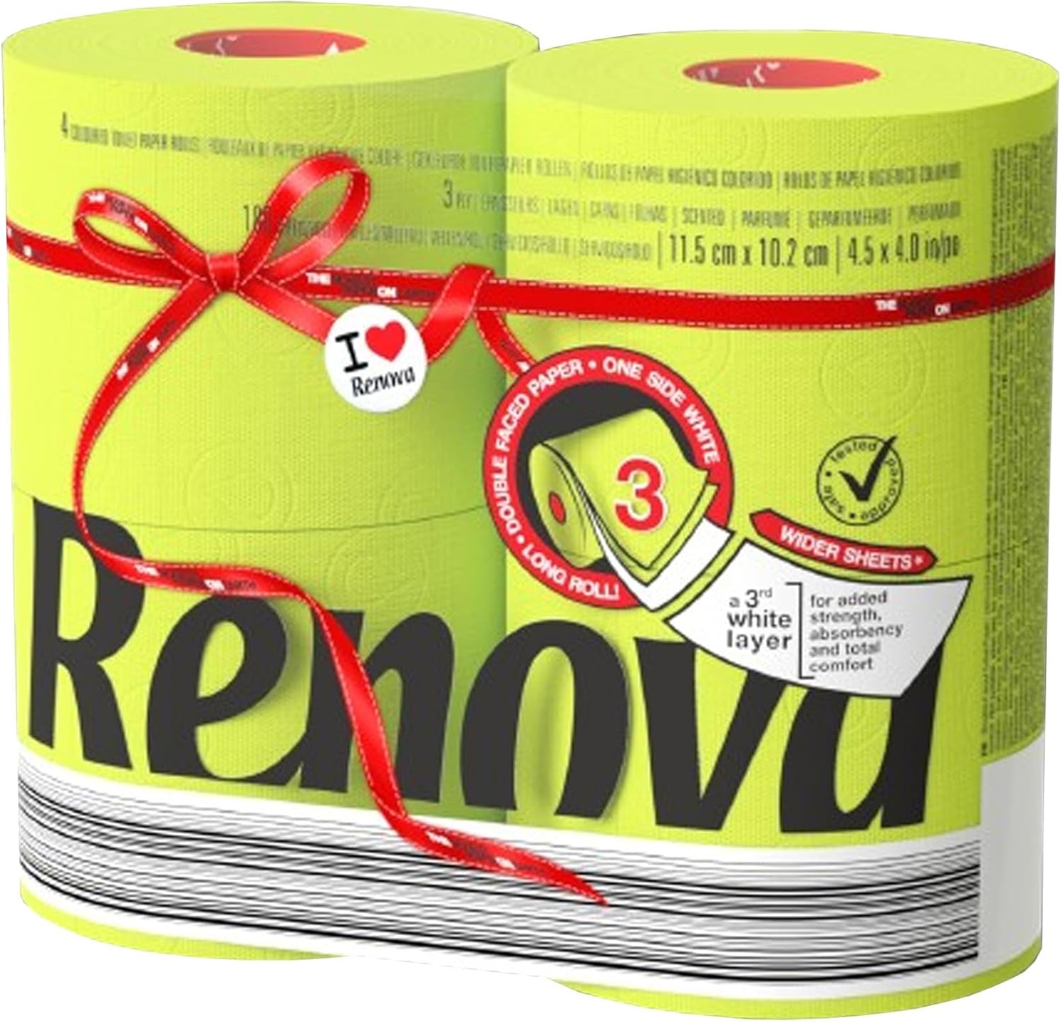 Carta igienica Renova, verde, 4 rotoli