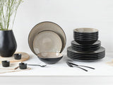 CreaTable, 24464, serie Malmö Beige, set di stoviglie da 18 pezzi per 6 persone, set di piatti in gres, lavabile in lavastoviglie e adatto al microonde, produzione di qualità