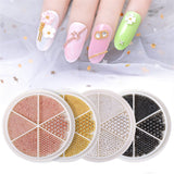 GZMAYUEN Nail Art Perle Micro Caviar Per Nägel, 0.3-3Mm Goldene Silber Mini Caviar Strasssteine, Weiß Beige Mini Nägel Perle Mikroperlen Dekor Per Nägel