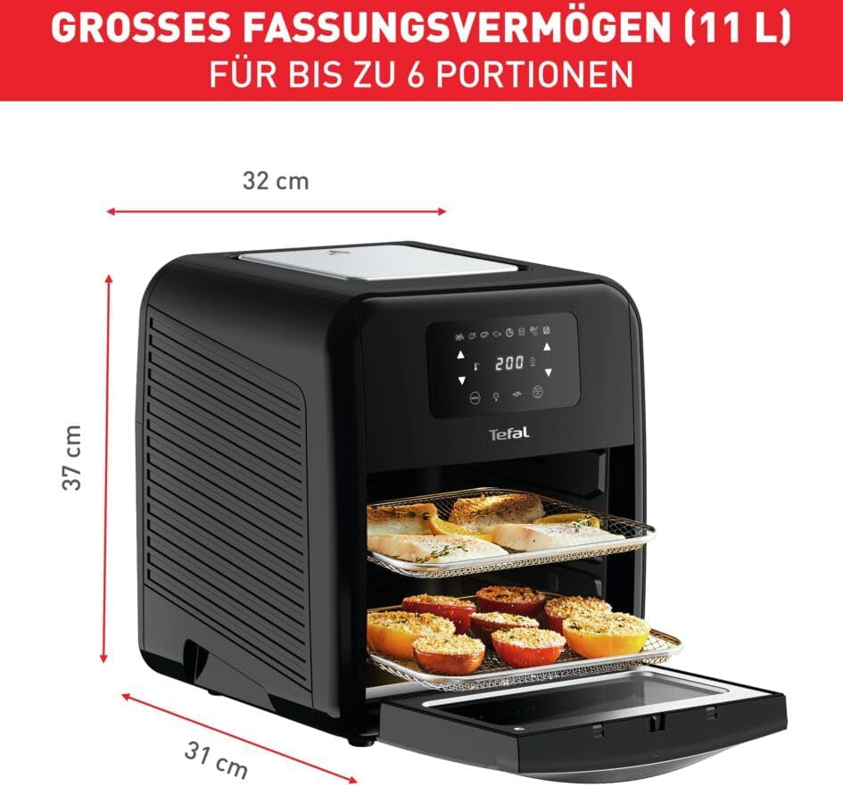 Tefal Easy Fry Oven & Grill Friggitrice ad aria calda 9 in 1, 11 L Per 6 porzioni, 7 accessori, 8 programmi, ricette online Elettrodomestici Naty Shop