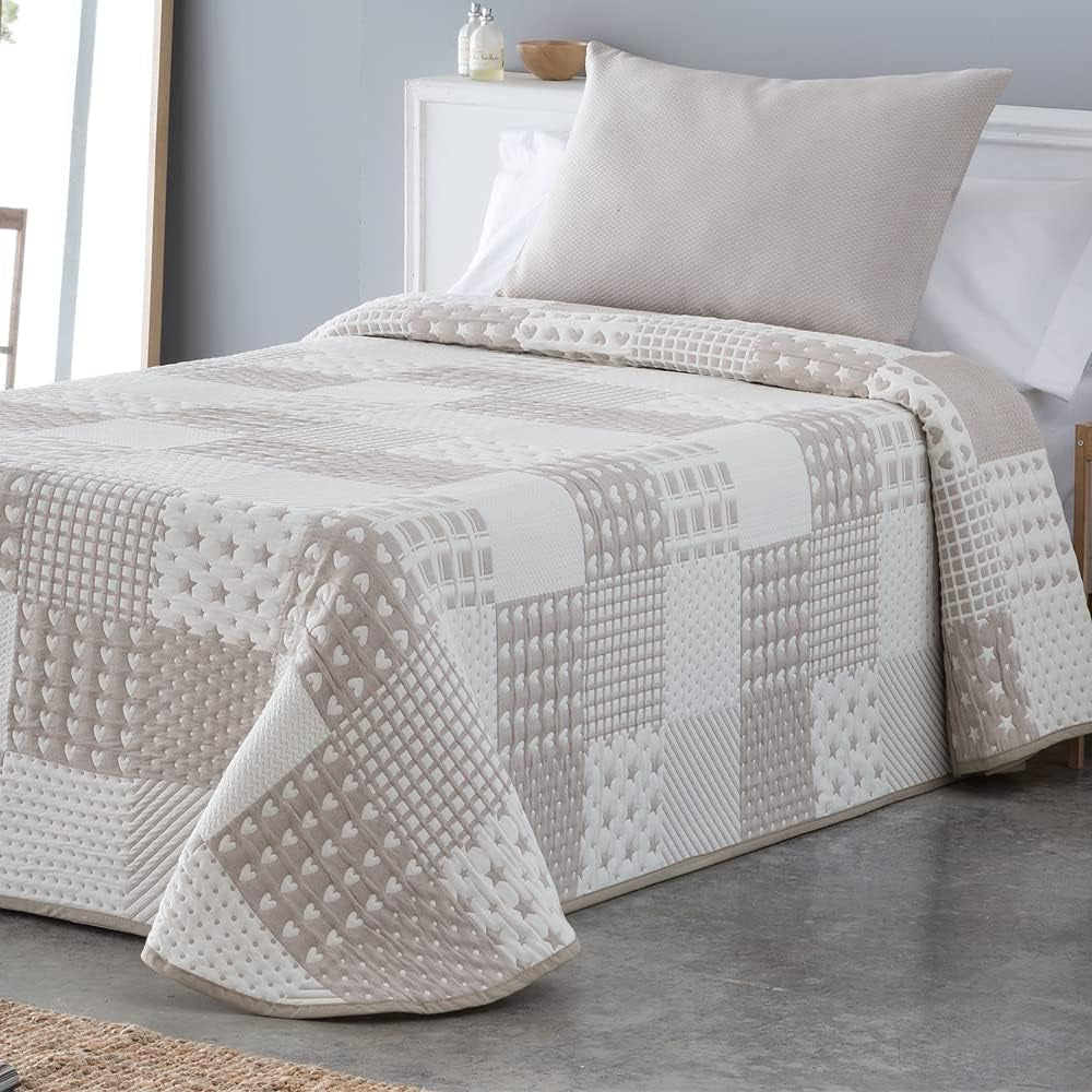VIALMAN Colcha Bouti Ligera Copriletto Sofia 21, cotone poliestere, beige, Cama 150: 250 X 270 Cm Letti e coperte Besuche den VIALMAN-Store